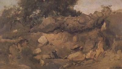 Jean Baptiste Camille  Corot Carriere de la Chaise-a-Marie a Fontainebleau (mk11) oil painting image